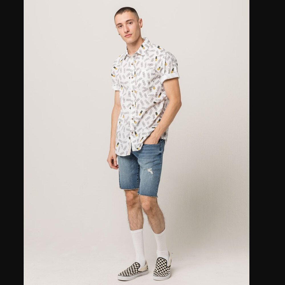 RSQ London 32 Mens Skinny ripped denim cutoff shorts
